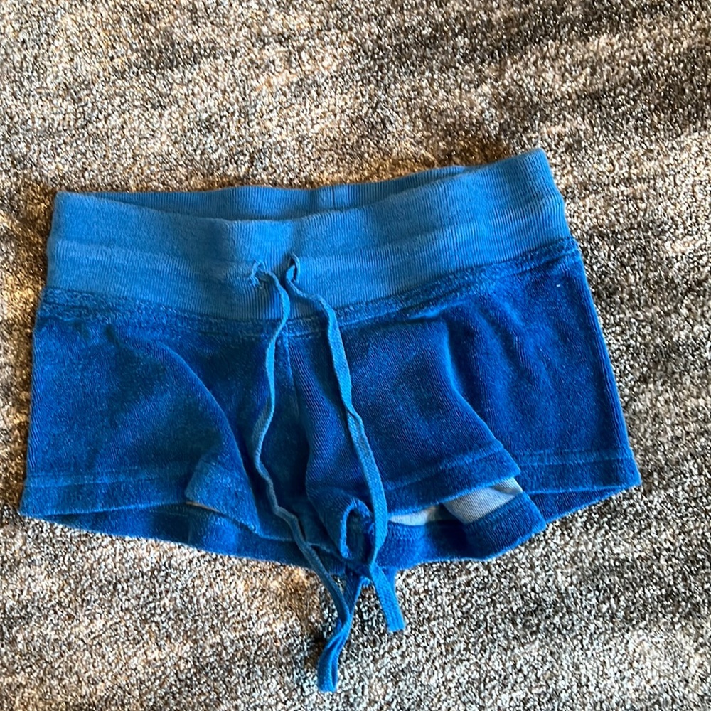 THE ORIGINAL SOLID TERRY SHORT girls size medium 10-12 royal blue gently worn